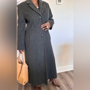 Kristen Blake charcoal grey wool coat